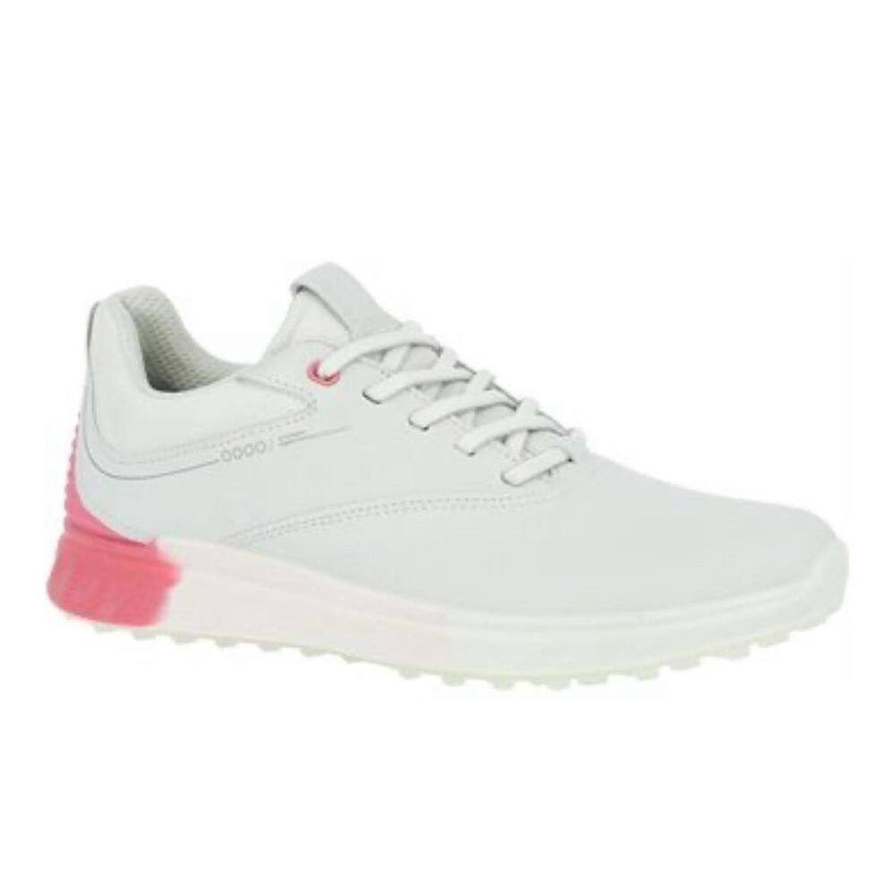 Ecco Women’s Golf Leather/Gore-Tex S-Three Shoes-White/Bubblegum Size 9/9.5